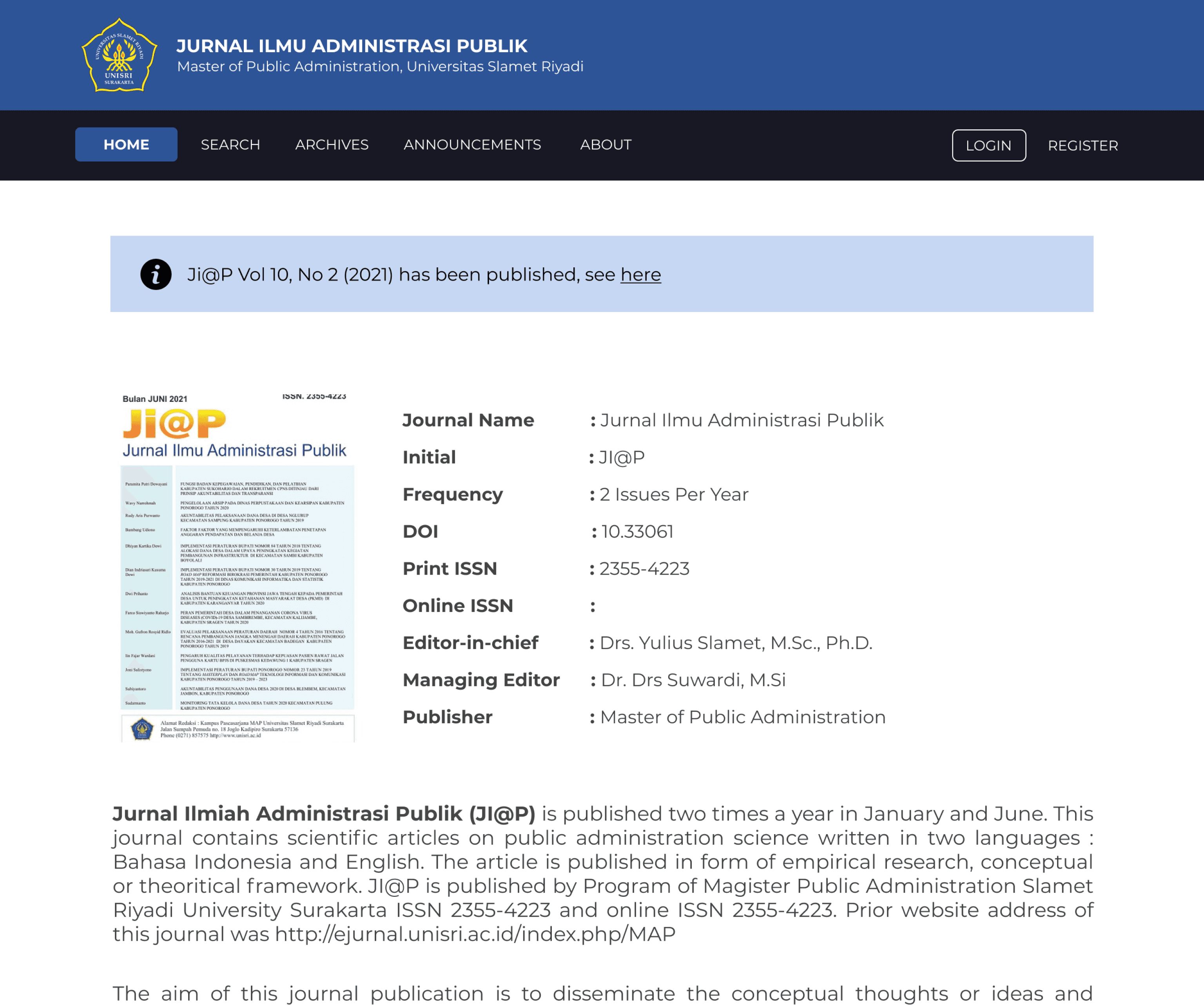 Jurnal Ilmu Administrasi Public - UNISRI thumbnail